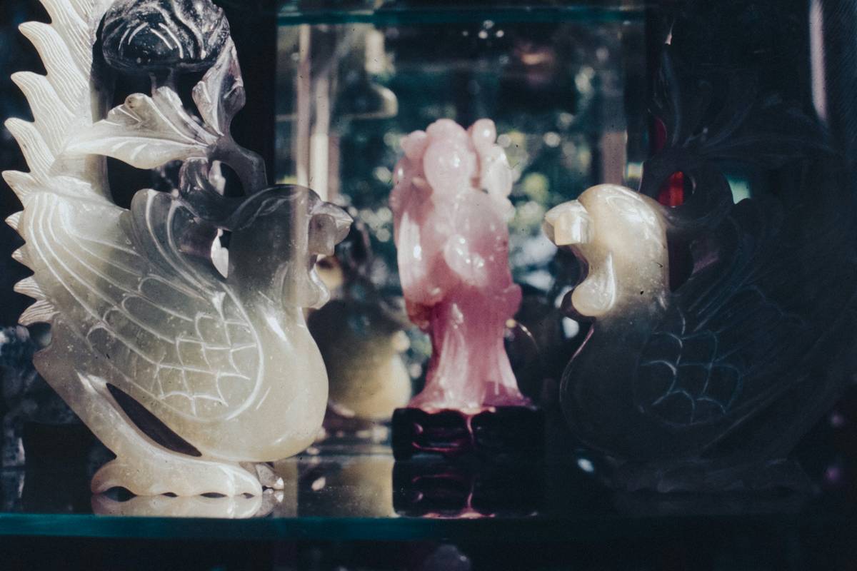 Close-up of clean glass fish toy on microfiber cloth from glass animals official website